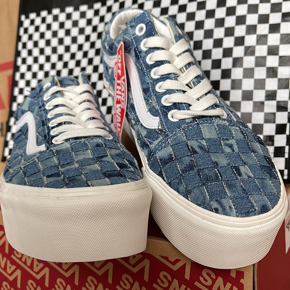 Vans Old Skool Stacked Platforms Woven Denim/Multi WMNS sneakers - Picture 8 of 16